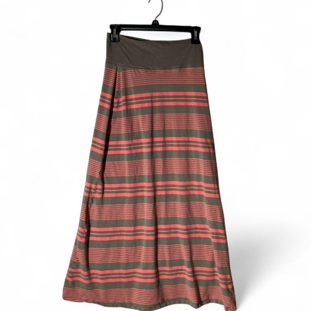 Toad&Co Keyboard Skirt Striped Organic Cotton Sustainable Maxi Skirt XS